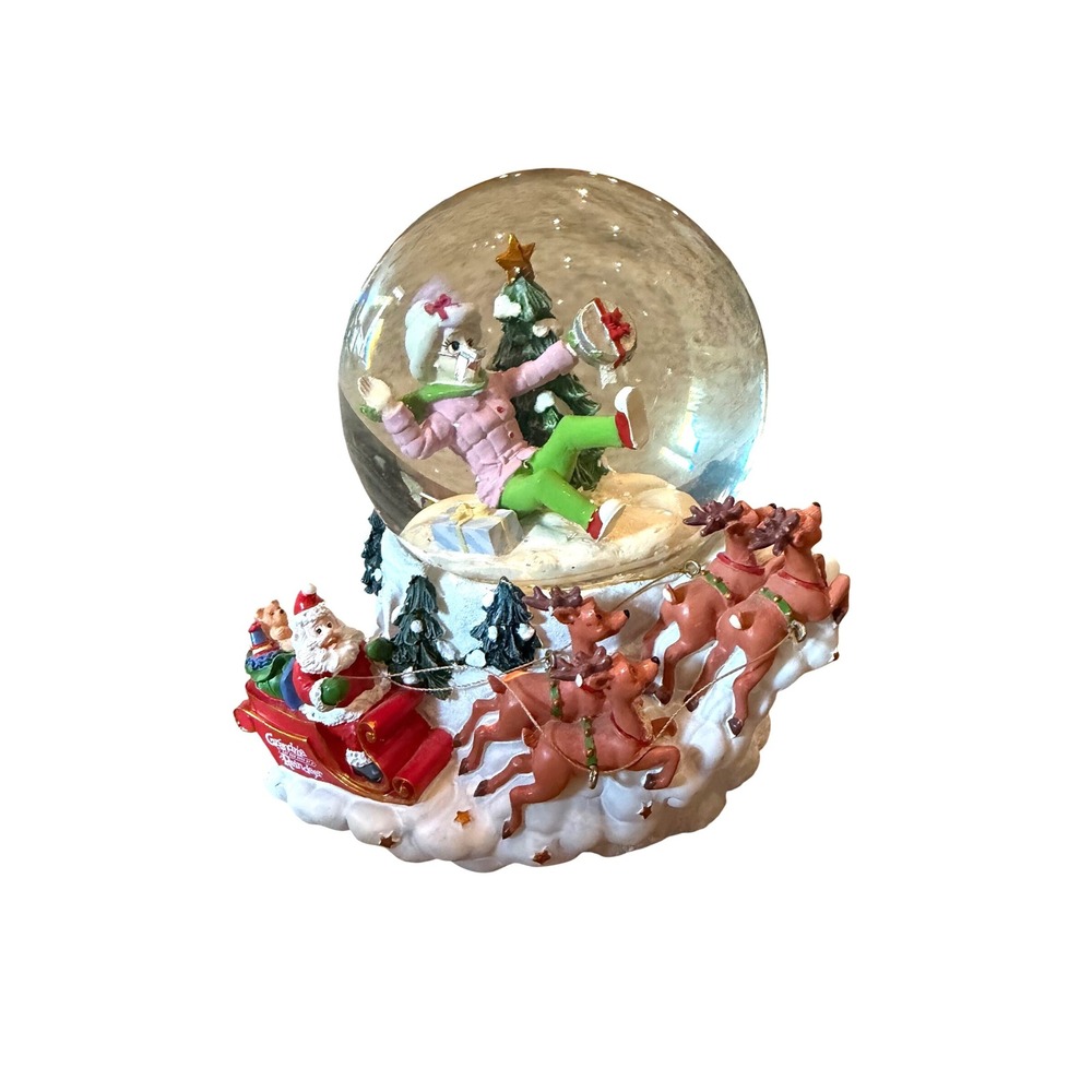 SanFrancisco MusicBox Grandma Got Run Over bya Reindeer Snow Globe Musical works